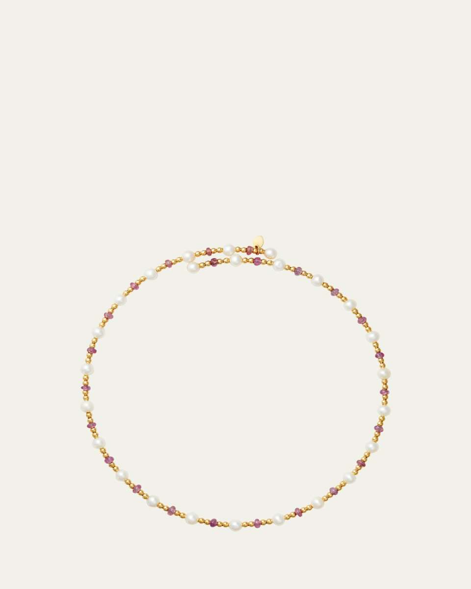Mediterranean Baroque Pearl 18K Yellow Gold Gold Bead Necklace